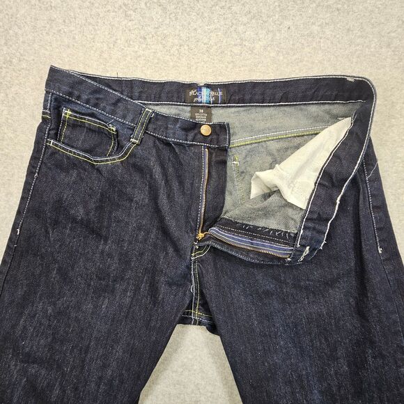 Black & Blue Denim Men's Jeans Dark Wash 38x32 Cotton Straight Leg - Picture 3 of 10